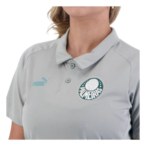 Polo Puma Palmeiras Casual Feminina Cinza